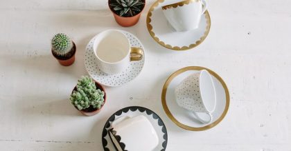 Hand painted tea cups