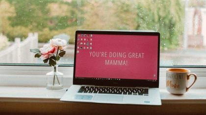You are doing great mama on laptop