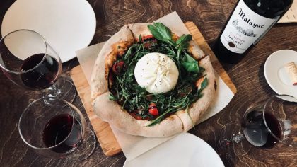 Malbec wine over dinner