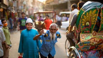 An elderly Indian couple