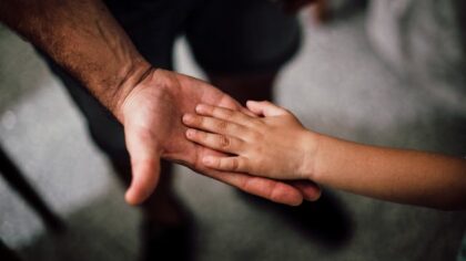 Father and child's hands