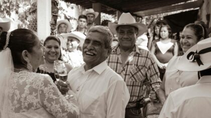 An Elderly Mexican Couple Getting Married